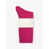 Falke Womens Berry Cosy Wool Brand-print Knit Socks