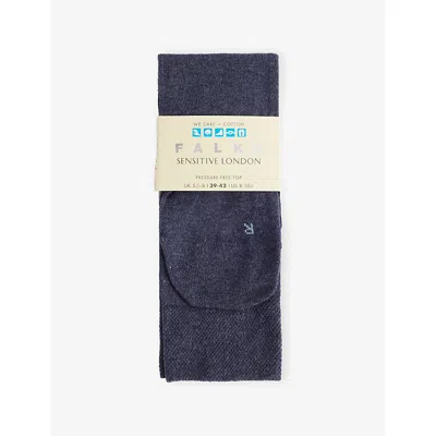Falke Womens Dark Blue Mel. Sensitive London Stretch-cotton-blend Socks Eur 39-42/6-9 Uk In Multi