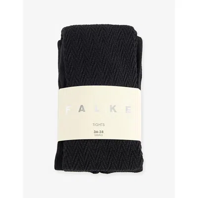 Falke Womens Fable Estate Wool-blend Tights 3000 Black