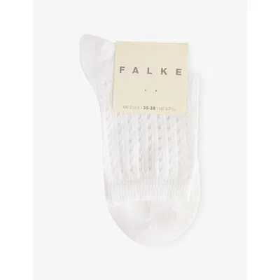 Falke Womens Beach Drop Open-knit Socks White