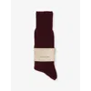 Falke Womens  Cosy Wool Ribbed Knit Socks In Barolo