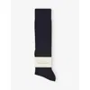 Falke Womens  Cotton Touch Ankle-length Stretch-cotton Blend Socks In 6370 Dark Navy