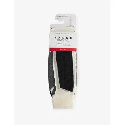 Falke Womens 2040 Off White Sk2 Intermediate Skiing Knee-high Stretch-woven Socks Eur 35-36/2-3 Uk In Animal Print