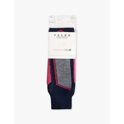 Falke Womens  Ergonomic Sport System Sk2 Intermediate Woven-blend Socks In 6116 Space Blue