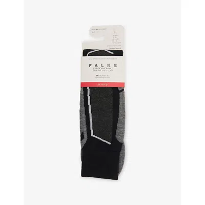 Falke Womens  Ergonomic Sport System Sk4 Advanced Skiing Knee High Socks In 3010 Black Mix