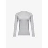 Falke Womens 3757 Grey Thermal Long-sleeve Wool-tech Top In Gray