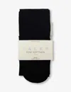 Falke Womens 3000 Black Fine Softness Stretch Woven-blend Tights In 3000 Black