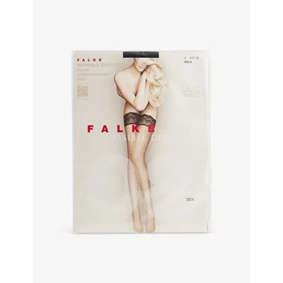 Falke Womens Invisible Deluxe 8 Stretch-woven Hold-ups Black
