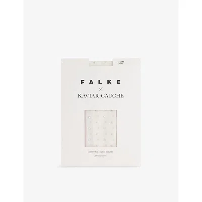 Falke Womens  X Kaviar Gauche Pearl Bridal Tights In White