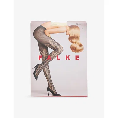 Falke Womens Holly Mesh Tights Off White In Black