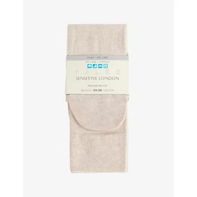 Falke Womens Linen Mel. Sensitive London Stretch-cotton-blend Socks Eur 35-38/2-5 Uk In Multi