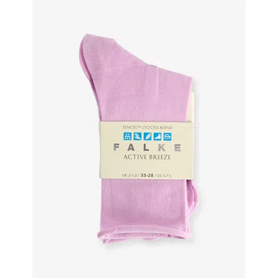 Falke Womens Shell Pink Active Breeze Stretch-lyocell-blend Socks