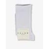 Falke Womens White Shiny-finish Mid-calf Recycled Polyamide-blend Knitted Socks