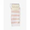 Falke Womens White Stripe Uniform Cotton-blend Knit Socks In Pink