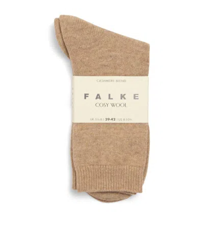 Falke Wool-blend Cosy Socks In Beige