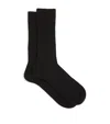 Falke Wool-cashmere-blend Cosy Boot Socks In Black