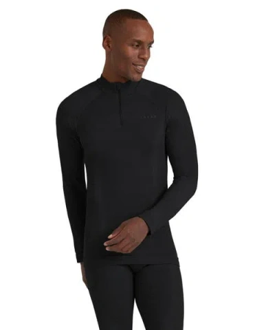 Falke Wool Tech Zip Base Layer Top In Black