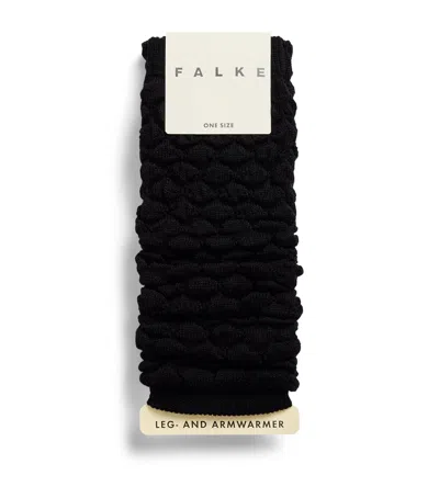 Falke Wool-blend Haze Leg-warmers In Black