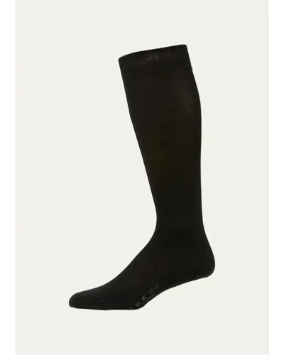 Falke Wool-blend Knee-high Socks In Black
