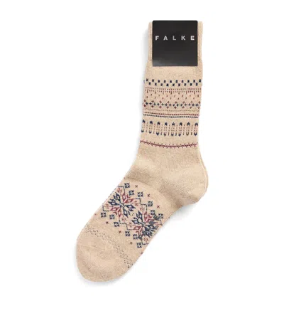 Falke Wool-cashmere Sky Limit Socks In Neutral