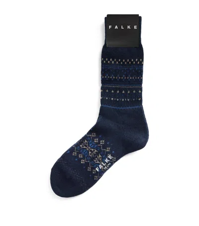 Falke Wool-cashmere Sky Limit Socks In Blue