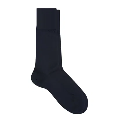 Falke Wool-silk No.6 Socks In Navy