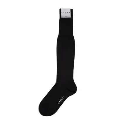 Falke Wool-silk-blend No.6 Socks In Black