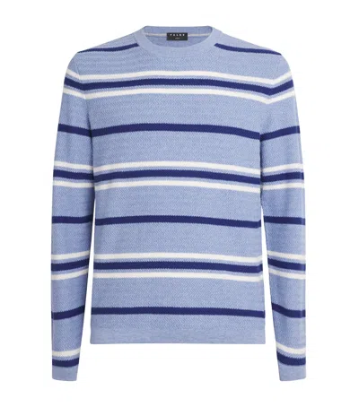 Falke Zigzag-knit Stripe Sweater In Blue