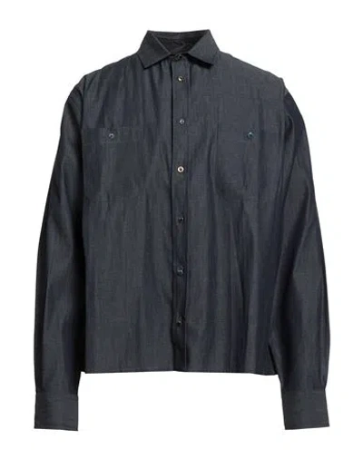 Fall Winter Spring Summer Man Denim Shirt Blue Size Xl Cotton