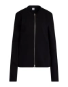Fall Winter Spring Summer Woman Sweatshirt Black Size L Viscose, Nylon, Elastane In Black