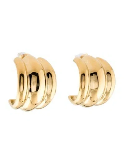 Pre-owned Fallon Camilla Ribbed Hoop Earrings In Multi
