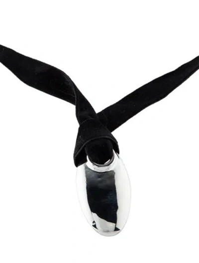 Pre-owned Fallon Coffee Bean Pendant Necklace, 18" In Black