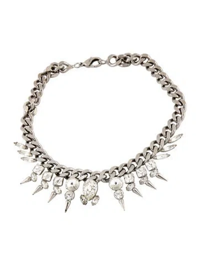 Pre-owned Fallon Crystal Collar Necklace, 16" In Multicolor