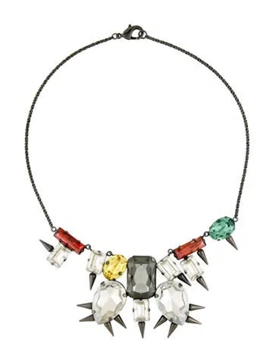Pre-owned Fallon Crystal Spike Pendant Necklace, 17" In Multi