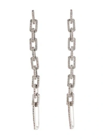 Pre-owned Fallon Cubic Zirconia Chain Link Earrings In Transparent