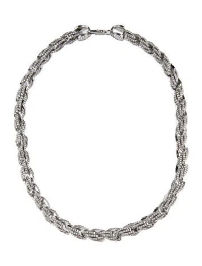 Pre-owned Fallon Cubic Zirconia Collar Necklace, 16.5" In Multi