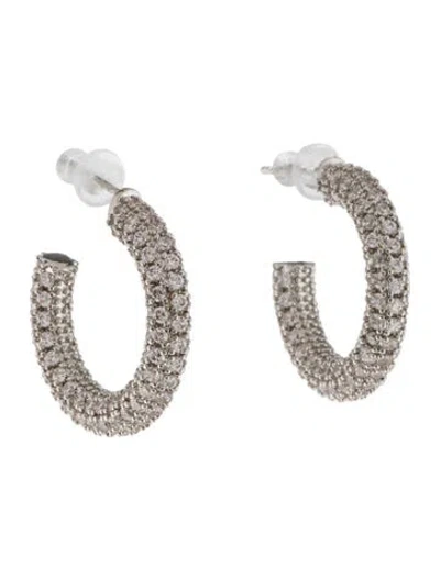 Pre-owned Fallon Cubic Zirconia Hoop Earrings In Multi