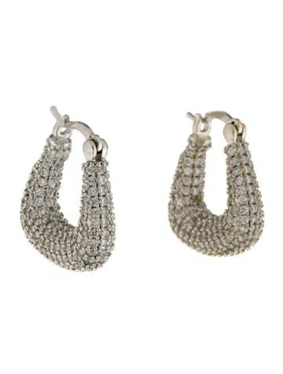 Pre-owned Fallon Cubic Zirconia Hoop Earrings In Multi