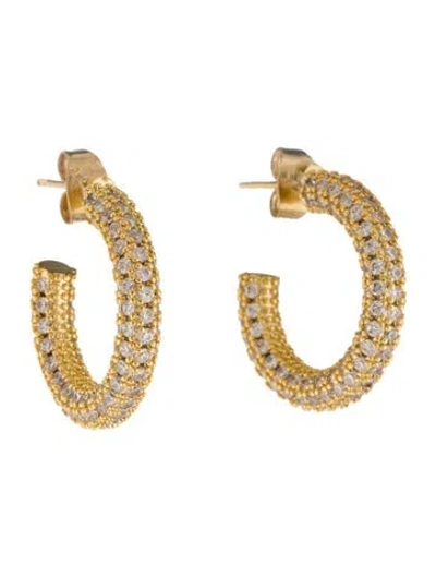 Pre-owned Fallon Cubic Zirconia Hoop Earrings In Multi