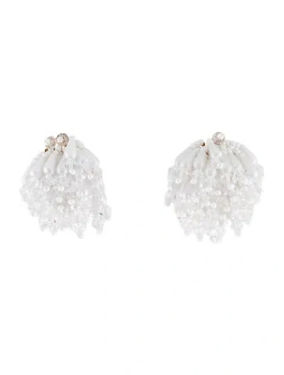 Pre-owned Fallon Faux Pearl Beaded Earrings In Multicolor