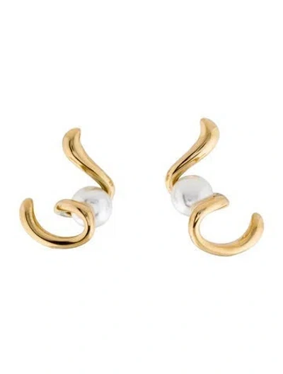 Pre-owned Fallon Faux Pearl Drop Earrings In Multi