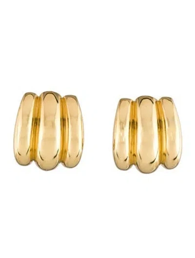 Pre-owned Fallon Large Three Ribbed Clip-on Earrings In Multi