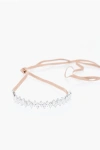 Fallon Leather Lace-up Choker With Rhinestones In Pink