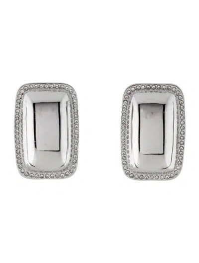 Pre-owned Fallon Pavé Swatch Button Earrings In Transparent