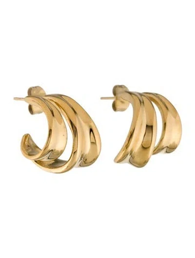 Pre-owned Fallon Ribbed Hoop Earrings In Multi