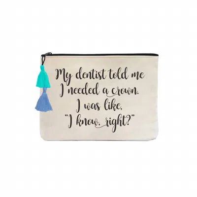 Fallon & Royce Dentist Crown Cheeky Statement Pouch In Natural In White