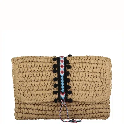 Fallon & Royce Reese Clutch In Black In Beige