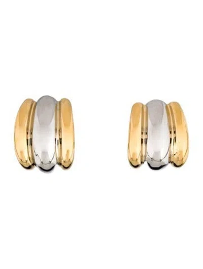 Pre-owned Fallon Two-tone Camilla Ribbed Hoop Earrings In Multi