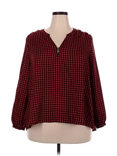 Pre-owned Falls Creek 3/4 Sleeve Blouse In Red