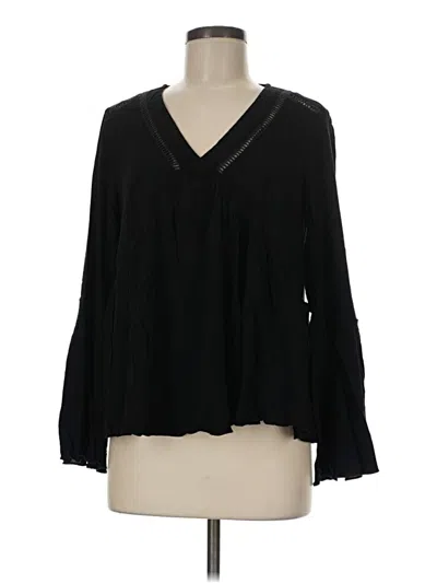 Pre-owned Falls Creek Long Sleeve Blouse In Black
